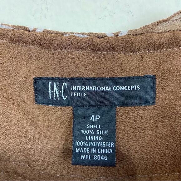 Inc International Concepts | Brown Silk Dress 4P - Picture 7 of 8